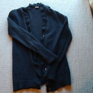 Donated.Navy blue ruffle collar cardigan.